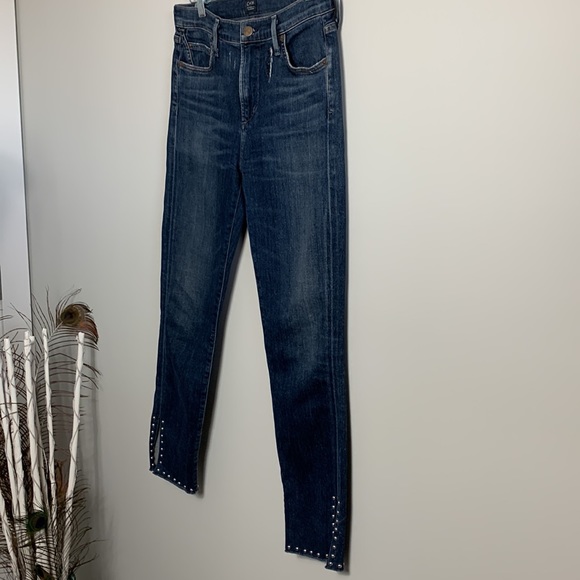 Citizens of Humanity Rocket High Rise Skinny Studded Ventana Jeans Blue - Picture 7 of 16